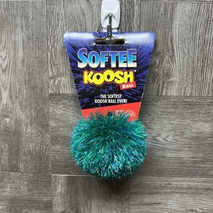 Vintage 1980’s OddzOn SOFTEE KOOSH Ball 3” Blue Green New Old Stock RARE HTF - Picture 1 of 16