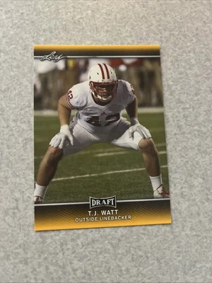 2017 Leaf Draft T.J. Watt #62 Gold (RC) Oklahoma Sooners Pittsburgh Steelers - Image 1 of 2