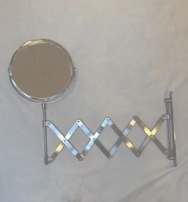 Bathroom Mirror Accordion Wall Mirror Stainless Steel Bathroom Decor Vintage - Image 1 of 2