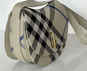 Burberry Medium Rocking Horse Check Jacquard Bag Lichen Italy 80859351 NWT $2590 - Picture 1 of 14