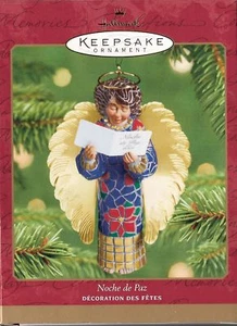 2001 Dated Hallmark Noche de Paz- Night of Peace Angel Ornament NIB NEW - Picture 1 of 1