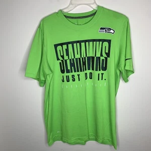 Nike Herren M Dri Fit Grün Seattle Seahawks NFL Just Do It Kurzarm Shirt - Bild 1 von 9