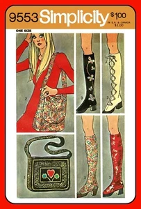 Misses Gamaschen und TASCHE Sack Handtasche BASTELN Schnittmuster 9553 Vintage 1971 - Bild 1 von 5