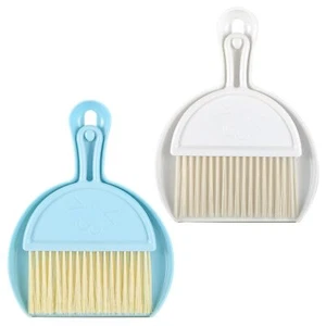2 Pack Small Broom and Dustpand Set Handheld Cleaning Brush with Dustpan - Picture 1 of 7