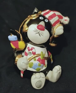 WEIHNACHTEN KATZE KERZENHALTER - KERAMIK - 7" HOCH - Bild 1 von 4