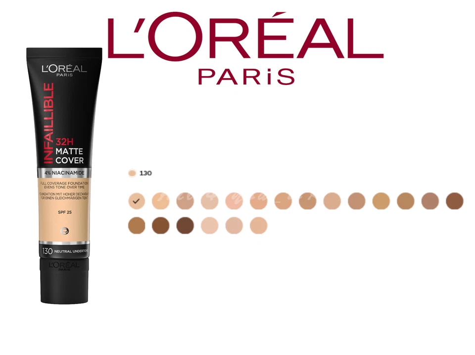 Base capa fosca L'Oreal Paris Infaillible 32H 130 - Imagem 1 de 1