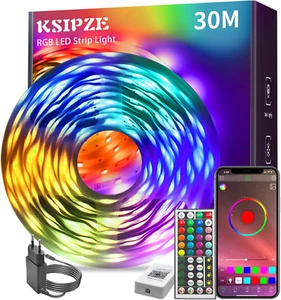 Striscia LED 30 Metri, RGB LED Striscia, Telecomando & Bluethooth App Controllat - Foto 1 di 8