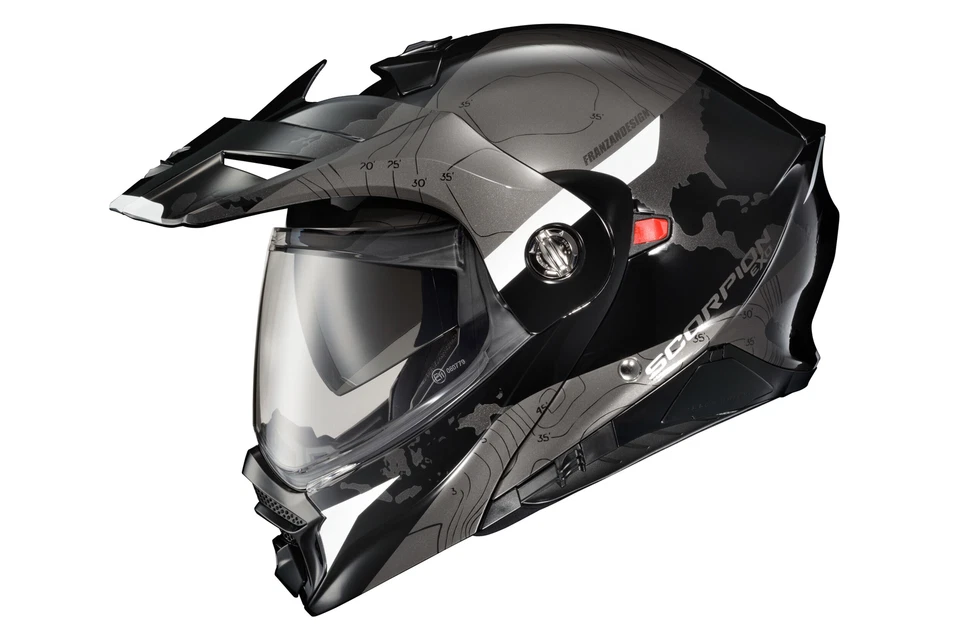 Scorpion EXO-AT960 Modular Helmet Topographic Black/White Lg - Image 1 of 1