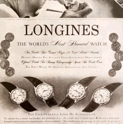 Relojes Longines Wittnauer 1958 publicidad joyería accesorios vintage DWII22 Foto 1 de 2