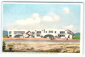 EL Navajo Hotel Gallup New Mexico Santa Fe Eisenbahnlinie Postkarte C442 - Bild 1 von 2