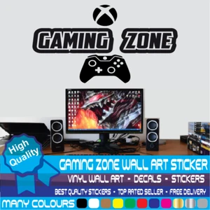 Gaming Zone Game Gamer Wandbild Aufkleber Sticker Jungen Schlafzimmer Vinyl Dekoration #3 - Bild 1 von 4