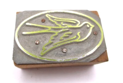 Printing Letterpress Printers Block Dove Bird - Image 1 of 2