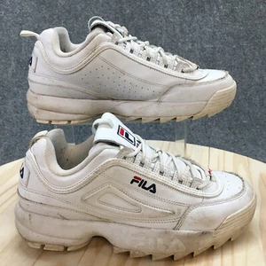 Fila Shoes Mens 9 Disruptor II Premium Sneakers White Leather Low 1FM00139-125 - Picture 1 of 19