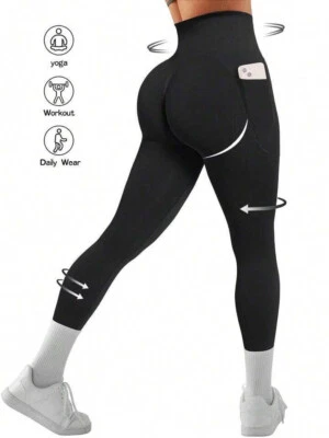 Mujer Butterluxe Leggings de Entrenamiento con Bolsillos Scrunch Levantamiento de Glúteos Pantalones Sin Costuras Foto 1 de 4