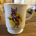Tasse tasse à café sur piédestal Marriott's Great America, Bugs Bunny WB 1975 Patriotic
