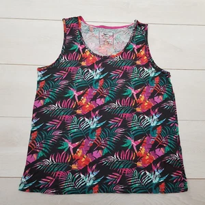 PEP&CO Casual Cotton Tank Top Size 16 Multi Tropical Stretch Sleeveless Summer - Picture 1 of 7