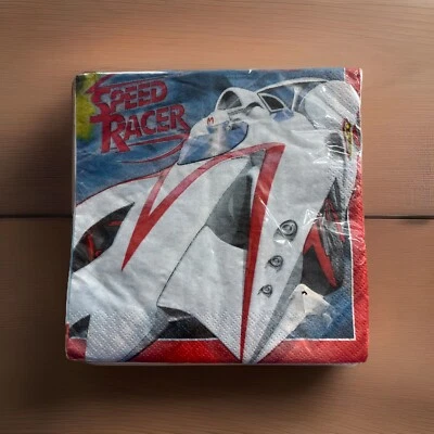 SPEED RACER NAPKINS Car Racing Birthday Party Boy Movie VTG 2008 decoration race - Image 1 of 4