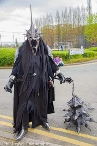 Ring Wraith Costume Nazgul Costume Nazgul Helmet/Black Cape/Leg/Shoes/Gauntlet - Picture 1 of 9