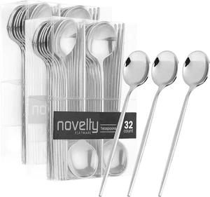 Novelty Modern Flatware, Cutlery, Disposable Plastic Teaspoons/Dessert Spoon Lux - Picture 1 of 12