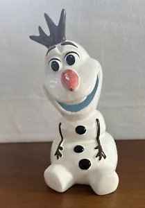 DISNEY Frozen OLAF 8” Ceramic Piggy Bank Decor Snowman - Picture 1 of 10
