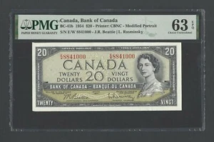Canada 20 Dollars 1954 BC-41b Uncirculated Grade 63 - Picture 1 of 2