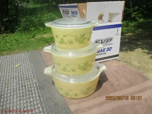 6 Pc Vintage Pyrex Shenandoah Nesting Casserole Bowls 473B 474B 475B W/ Lids - Picture 1 of 5