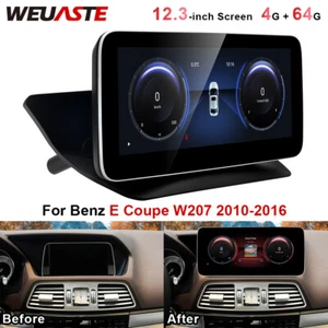 12.3'' Android Car GPS Stereo Wifi 4G+64G For Mercedes Benz E Coupe W207 2010-16 - Picture 1 of 12