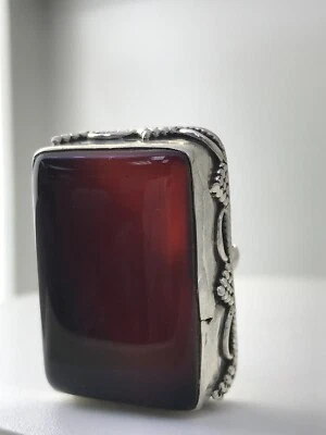 Colgante grande rectangular de cornalina en plata de ley #18 Foto 1 de 4