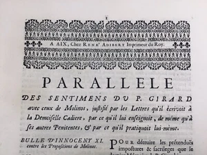 Witch Trial 1731 Exorcism Demon Aix En Provence Girard Cadière Aubin - Picture 1 of 15