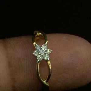0.24 CT Round Cut EF VS/SI Lab Grown Diamond Women Wedding Ring 14K Yellow Gold - Picture 1 of 6