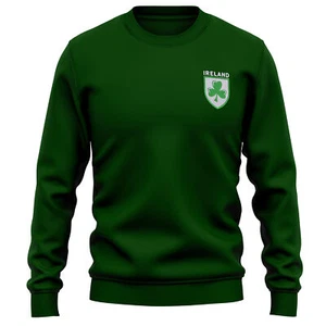 Embroidered Ireland Shield Sweatshirt Rugby Country Men and Women Irish Shamr... - Picture 1 of 9