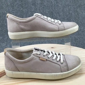 Ecco Shoes Womens 39 Soft 7 Sneakers Beige Lace Up Casual Comfort Round Toe Low - Picture 1 of 15
