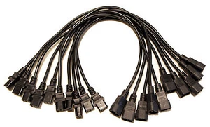 Lote de (10) cables de alimentación de CA IEC 320 NEMA C13 C14 10A 18AWG PDU a CPU de 2' pies - Imagen 1 de 6