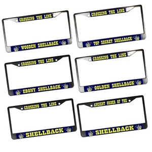 Military Golden Shellback Crossing the Line Designs Metal License Plate Frame - Bild 1 von 7
