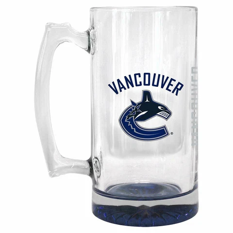NHL Vancouver Canucks Elite Clear Beer Glass 25oz Licensed Canucks Glass NEW Cover