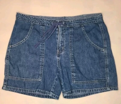 Pantalones Cortos Denim Calvin Klein Vintage Años 90 Para Mujer Parche CK Cordón Cintura 30" Foto 1 de 4
