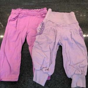 DEHA GIRLS Designer Lot of 2 Purple Pants Size 12M and 18M TODDLER - Picture 1 of 6