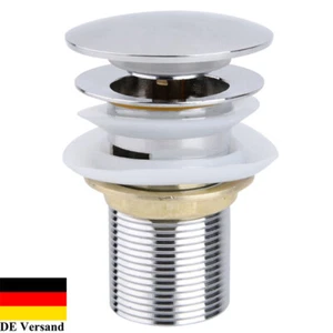 Ablaufgarnitur Pop Up Abfluss Ventil Push Open Waschbecken Waschtisch Stöpsel DE - Bild 1 von 12
