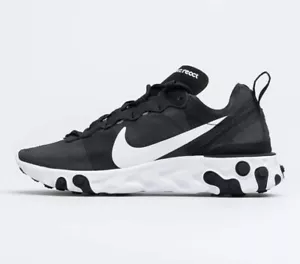NIB Nike React Element 55 Women's Black White Athletic Sneakers Shoes US Size 6 - Picture 1 of 10