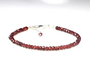 A+ Roter Granat Heilung Facettierte Rondelle Edelstein Perlen 6-8 Zoll Herren... - Bild 1 von 8