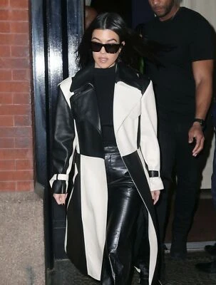 Leather Jacket For Women Trench Length Coat Real Lambskin Stylish Long Coat - Image 1 of 4