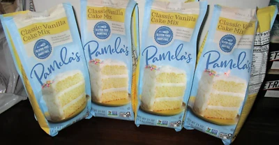 NUEVO LOTE 4 Pamela's mezcla de pasteles de vainilla sin gluten no lácteos sin OGM 21 OZ 11-30-25 Foto 1 de 4