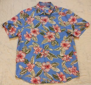 Tommy Bahama CoolMax Island Zone Hawaiian Camp Shirt Men L CoconutPoint Hibiscus - Picture 1 of 9