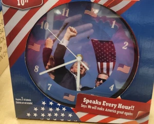Trump Talking Clock 10", Speaks Each Hour, Says We will make America Great Again - Picture 1 of 2