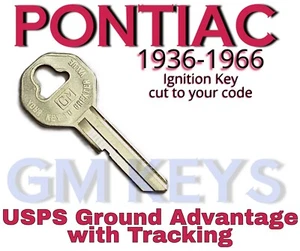 1936-1966 GM Pontiac Ignition Key Cut to Code 8501-8750 - Bild 1 von 4