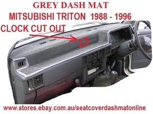 BLACK DASH MAT FIT MITSUBISHI TRITON 1988 - 1996, WITH CLOCK CUT OUT - Picture 1 of 3