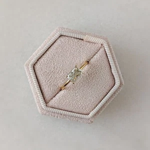 Diamant Ehering massiv 14K Gelbgold IGI GIA Radiant Cut 1 Karat Lab Grown - Bild 1 von 7