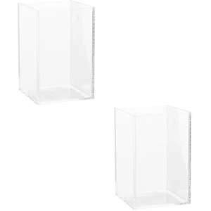  2pz Serbatoio Acquario Trasparente Multifunzione Betta Tank Scrivania Vasca Pesci rossi - Foto 1 di 12