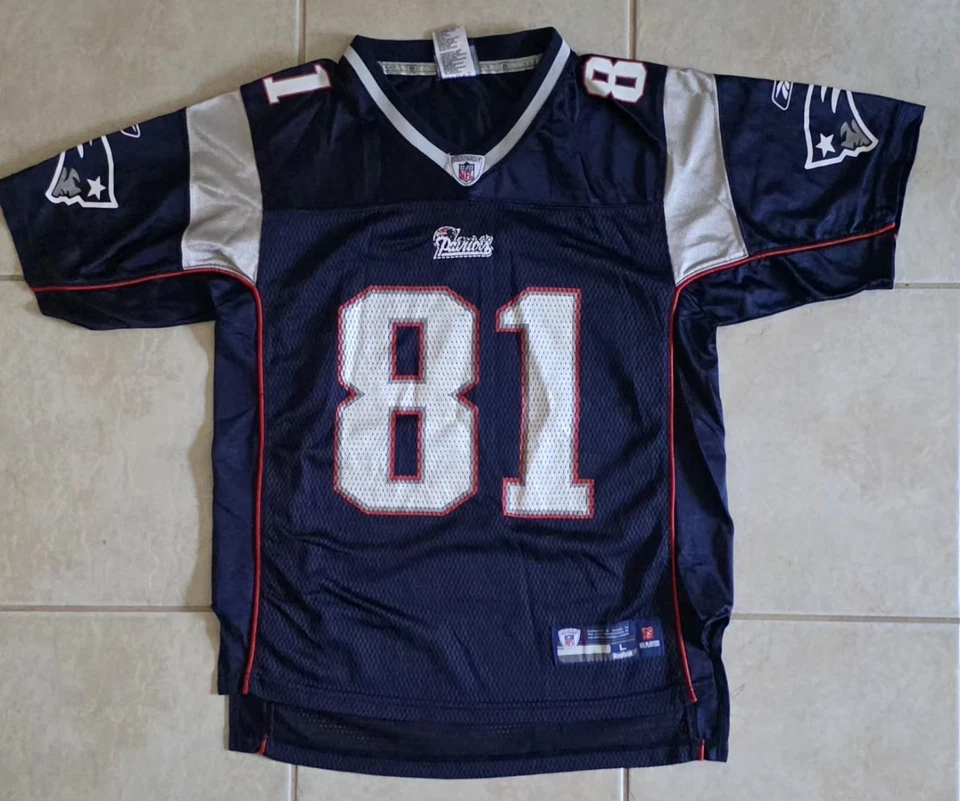 Vintage New England Patriots Randy Moss Jersey Youth Large 14-16 NFL Football - Image 1 of 4