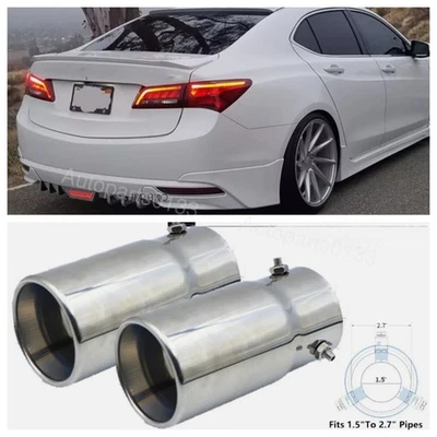 2PCS For Acura ILX TLX TSX Car Exhaust Pipe Tip Rear Tail Throat Muffler US Foto 1 de 4